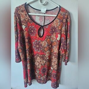 Floral Red Women's Top
